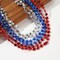 18 Pieces Patriotic Star Bead Necklaces Bulk, 33 Inches Red White Blue Metallic Necklaces for 4th of July, Independence Day, Memorial Day, Veteran Parade Party Favors and American-Themed Celebrations